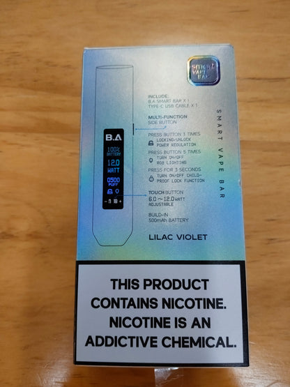 B.a主機/具有Smart Vape Ba發光r大屏煙桿，通用一代煙彈-VAKA糖果雲煙館