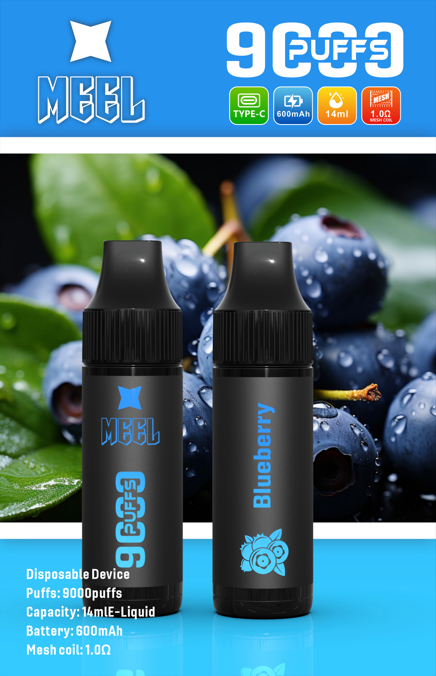 Meel 9000口拋棄式 新款puffs電子煙 9種口味-VAKA糖果雲煙館